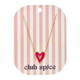 Hanging Red Heart Ketting Goudkleurig zijkant - Mae Lilly