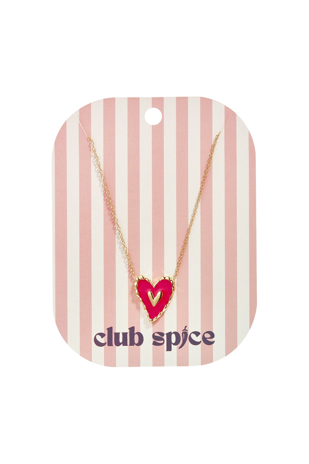 Hanging Red Heart Ketting Goudkleurig zijkant - Mae Lilly