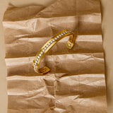 Diamond Line Cuff Armband Goudkleurig