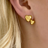 Stud Hearts Oorbellen Zilverkleurig
