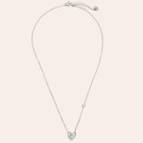 Heart with One Diamond Ketting Zilverkleurig