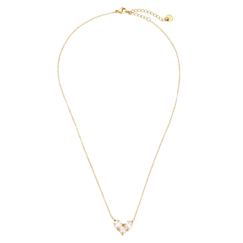 Nice Diamond Heart Ketting Goudkleurig
