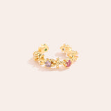 Fine Flowers Diamond Ear Cuff Goudkleurig