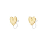 Heart Clip Oorbellen Goudkleurig