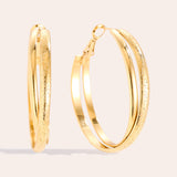 Fine X Hoop Oorbellen Goudkleurig