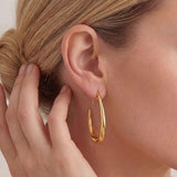 Muse Fluid Hoops Oorbellen Zilverkleurig