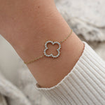 Diamond Lucky Flower Armband Goudkleurig