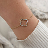 Diamond Lucky Flower Armband Goudkleurig