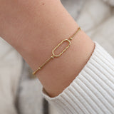 One Oval Armband Goudkleurig