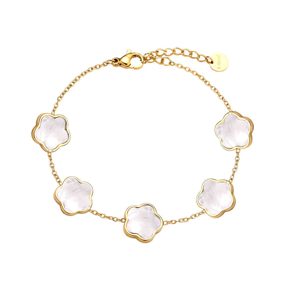 Shell Flowers Armband Goudkleurig