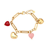 Colourful Hearts Armband Goudkleurig