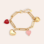 Colourful Hearts Armband Goudkleurig
