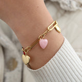Colourful Hearts Armband Goudkleurig
