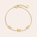 Butterfly & Diamond Dots Armband Goudkleurig