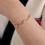 Butterfly & Diamond Dots Armband Zilverkleurig