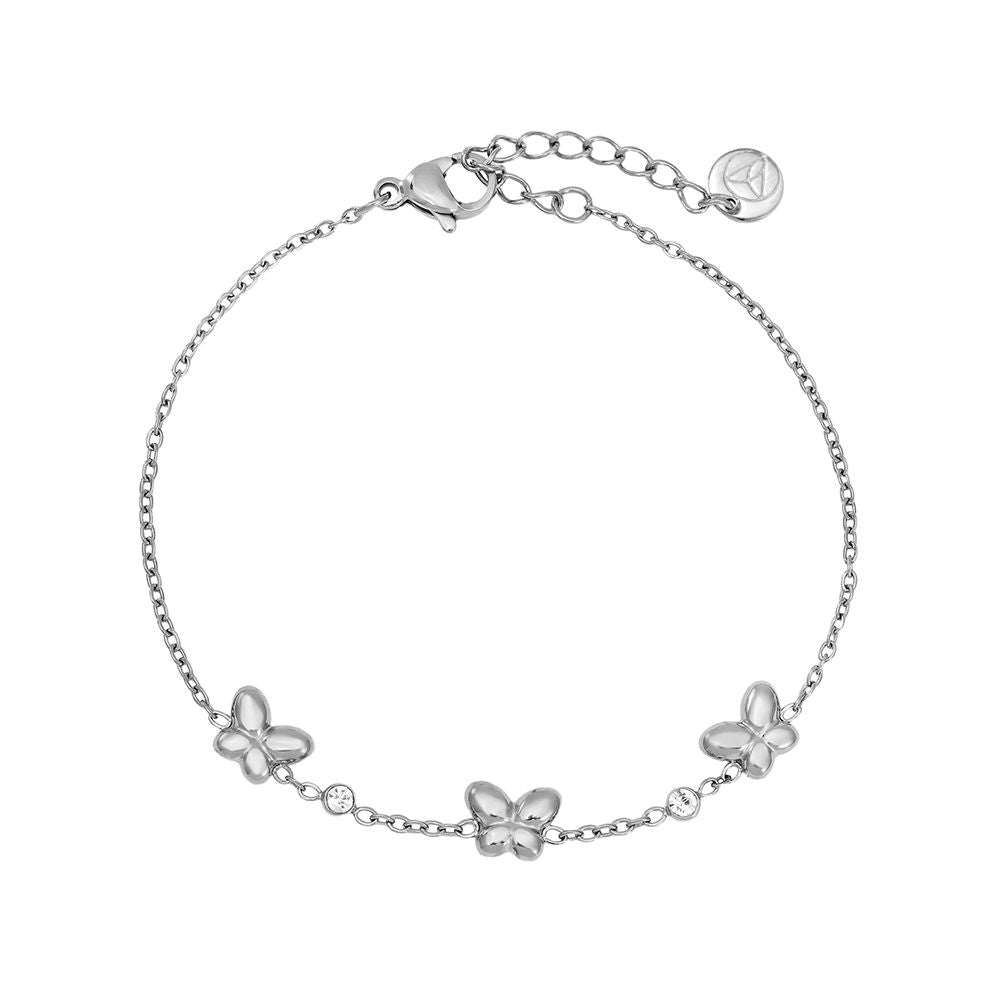 Butterfly & Diamond Dots Armband Zilverkleurig