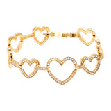 Diamond Hearts Shiny Armband Goudkleurig