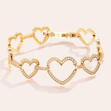 Diamond Hearts Shiny Armband Goudkleurig