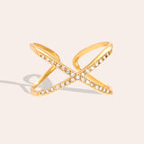 Diamond X Ring Goudkleurig