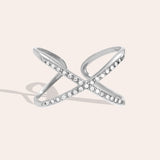 Diamond X Ring Zilverkleurig