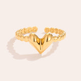 Fine Heart Ring Goudkleurig
