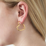 Open Heart Clip Oorbellen Zilverkleurig