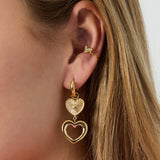 Sparkle Heart Ear Cuff Goudkleurig