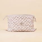 Make-up Tas Expandable Quilted Nude Flowers detail - Mae Lilly