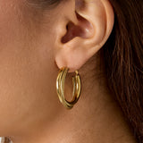 Double Chunky Hoop Oorbellen Zilverkleurig