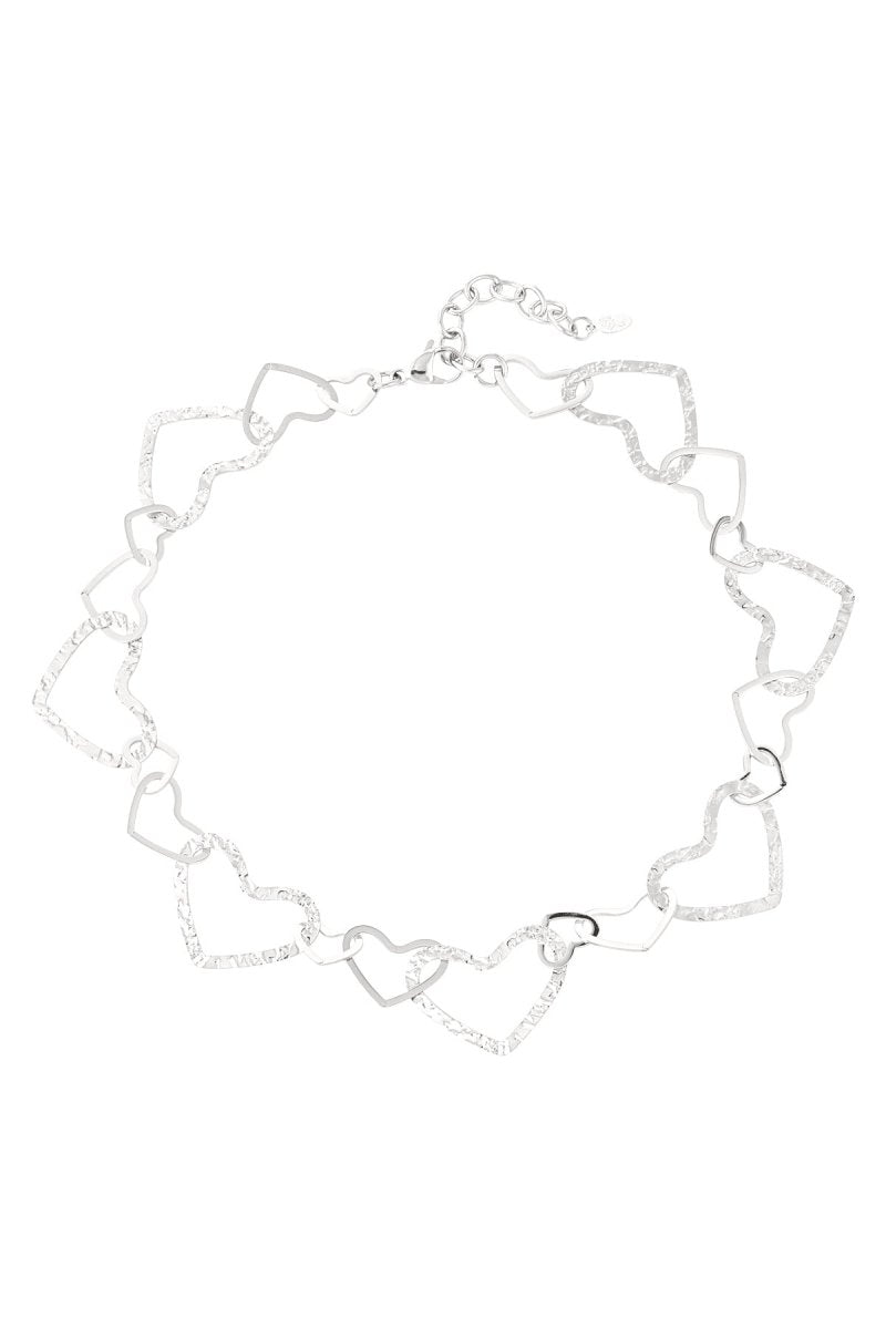 Connected Hearts Ketting Zilverkleurig