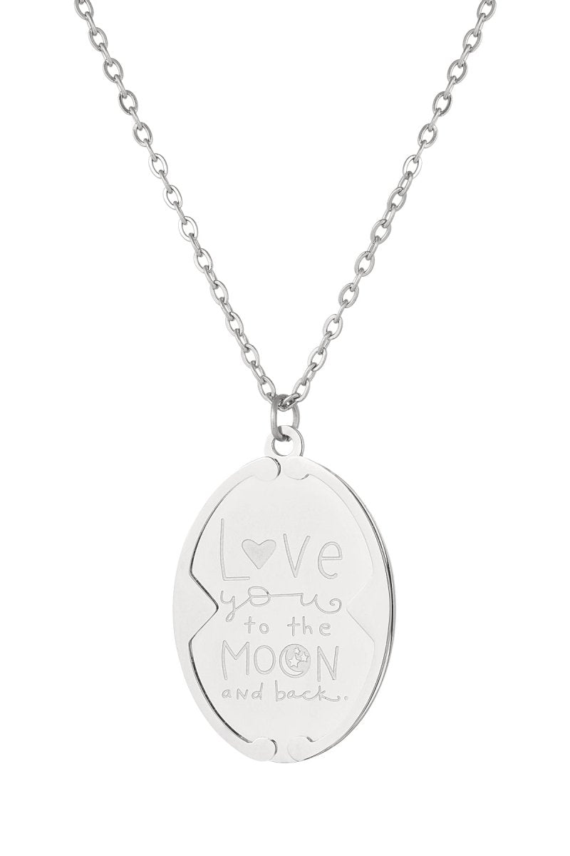 Love You to the Moon and Back Ketting Zilverkleurig