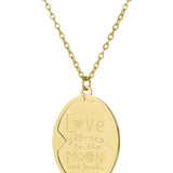 Love You to the Moon and Back Necklace Gold