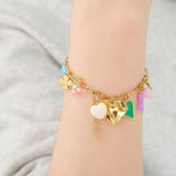 Colored Charms Summer Armband Goudkleurig