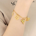 Charm Floral Lovers Armband Goudkleurig