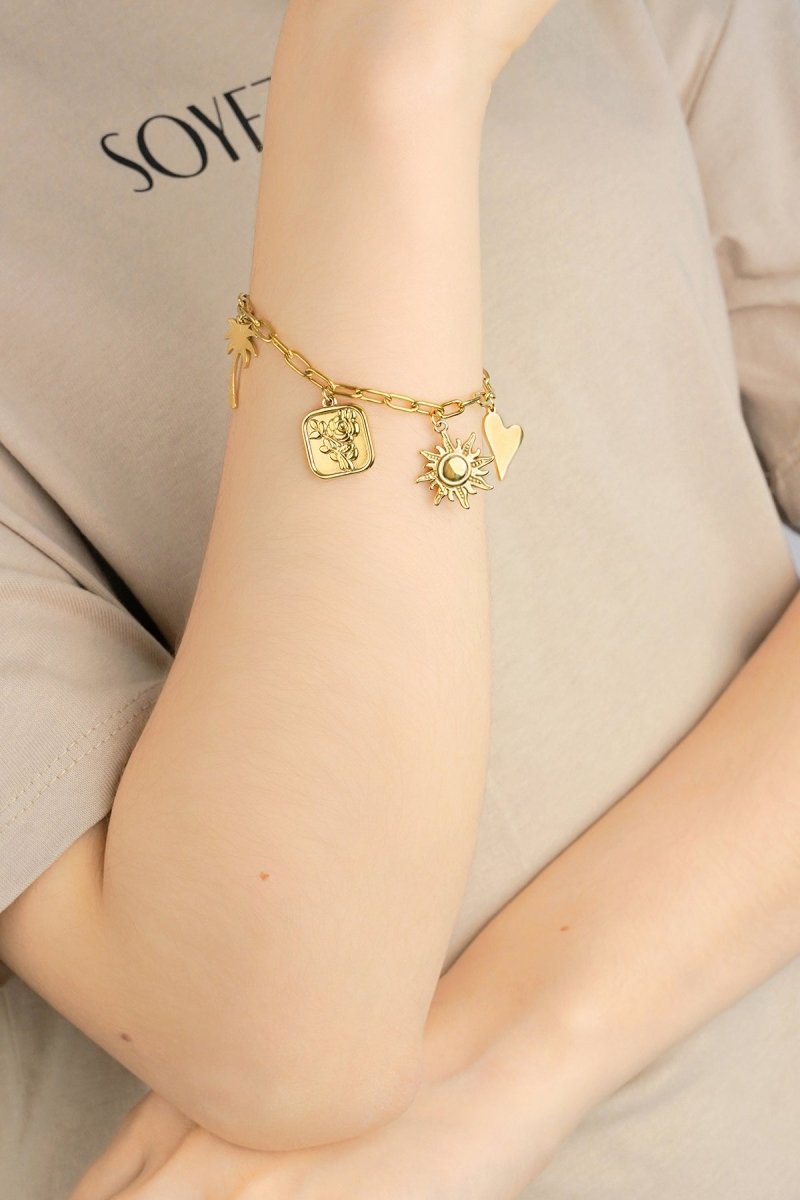 Summer Chain Pendant Armband Goudkleurig