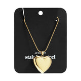 Golden Heart Glow Ketting Long Goudkleurig detail - Mae Lilly