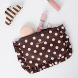 Make-up Tas Dot Ruffle Brown/Pink