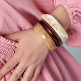 Color Swirl Bangle Armbanden Set Apricot