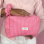 Make-up Tas Cherry Stripes detail - Mae Lilly