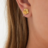Little Flower Clip Oorbellen Goudkleurig
