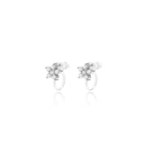 Sparkling Daisy Clip Oorbellen Zilverkleurig