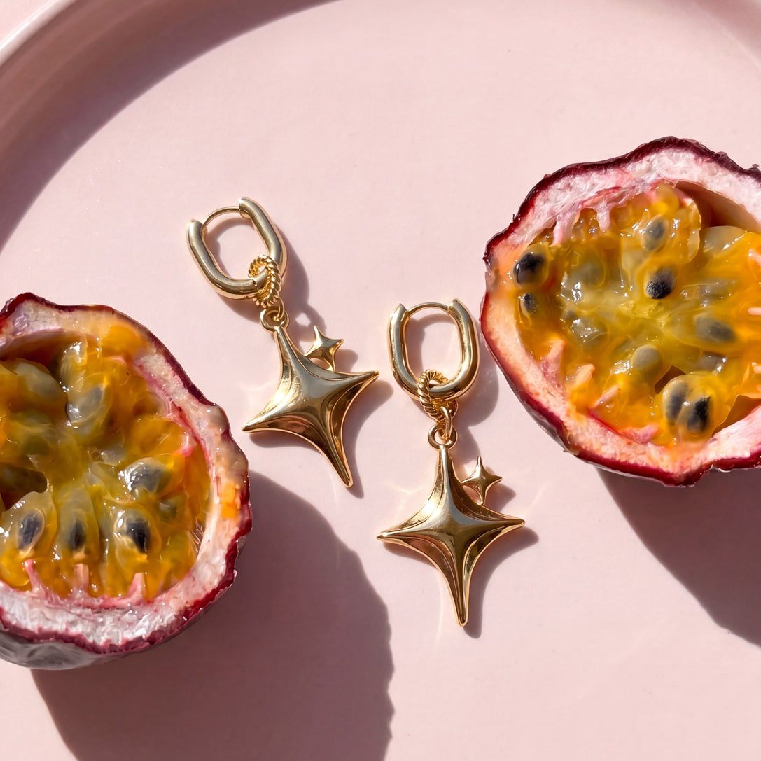 Glittering Star Pendant Oorbellen Zilverkleurig