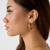 Double Chunky Hoop Oorbellen Zilverkleurig