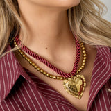 Rope Heart Ketting Brown Goudkleurig