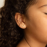 Glitter Butterfly Stud Kids Oorbellen Goudkleurig