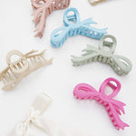 Haarklem Matte Curly Bow Beige