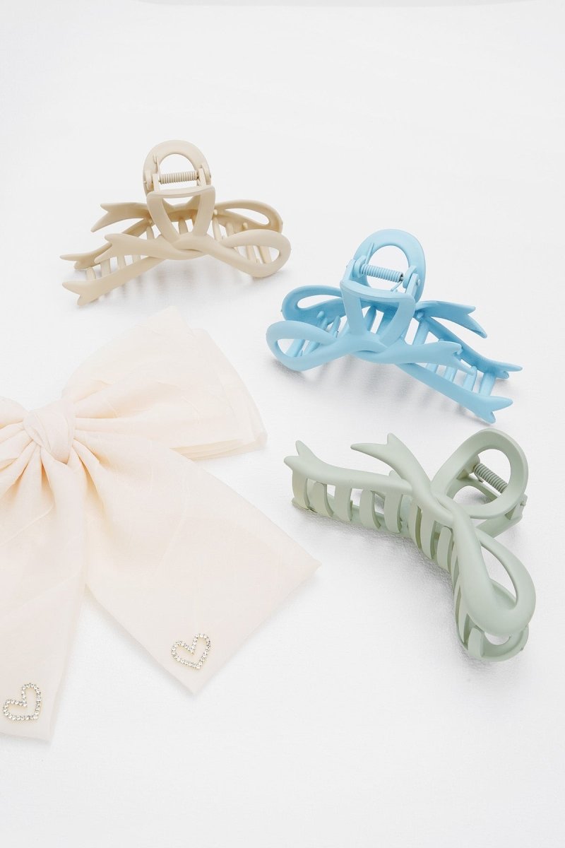 Haarklem Matte Curly Bow Beige