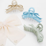 Haarklem Matte Curly Bow Beige
