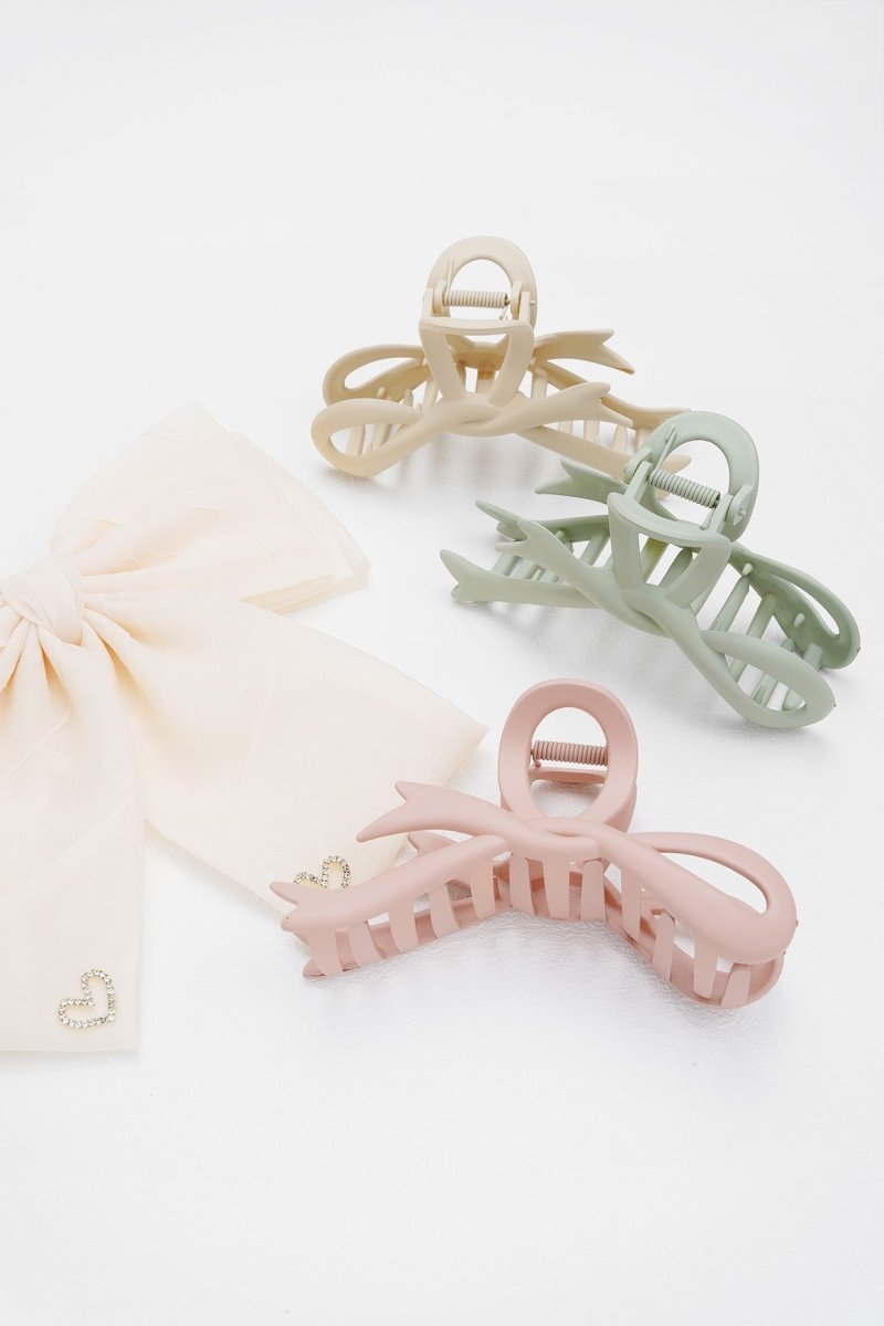 Haarklem Matte Curly Bow Beige