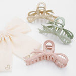 Haarklem Matte Curly Bow Beige